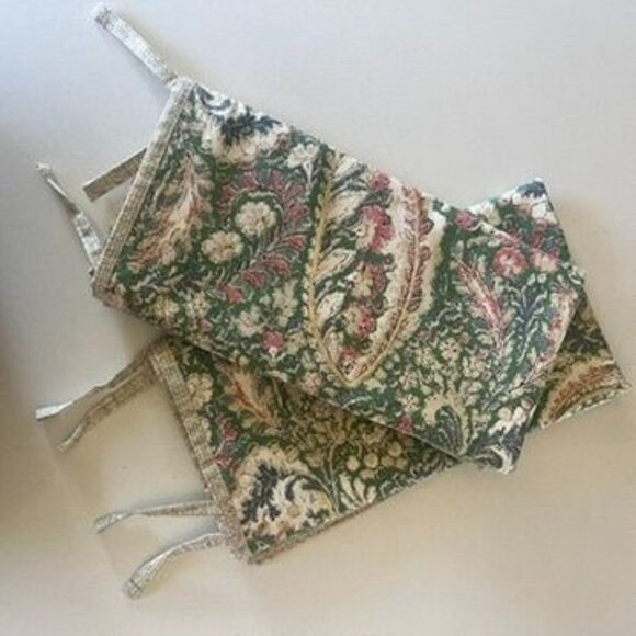 Vtg Ralph Lauren Allie Green Paisley Pillow Shams Pair Cottage Core - Picture 2 of 6